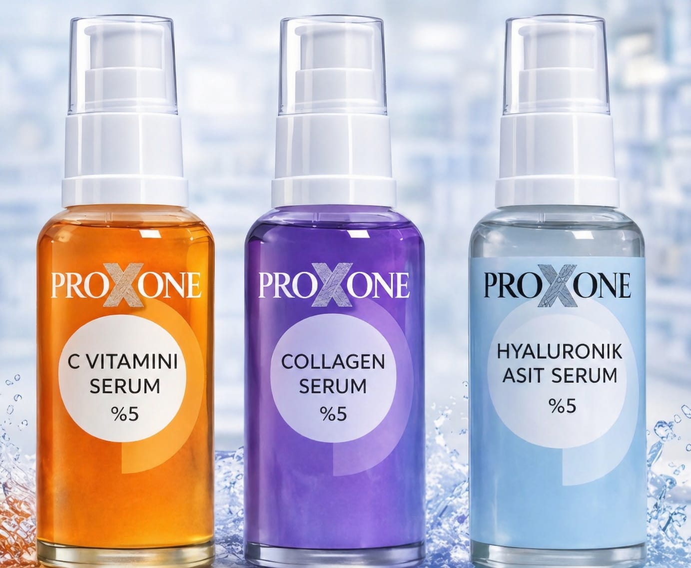 Proxone Tek Set, Üç Etki: C vitamini ,Kolajen ,Hyaluronik Serum