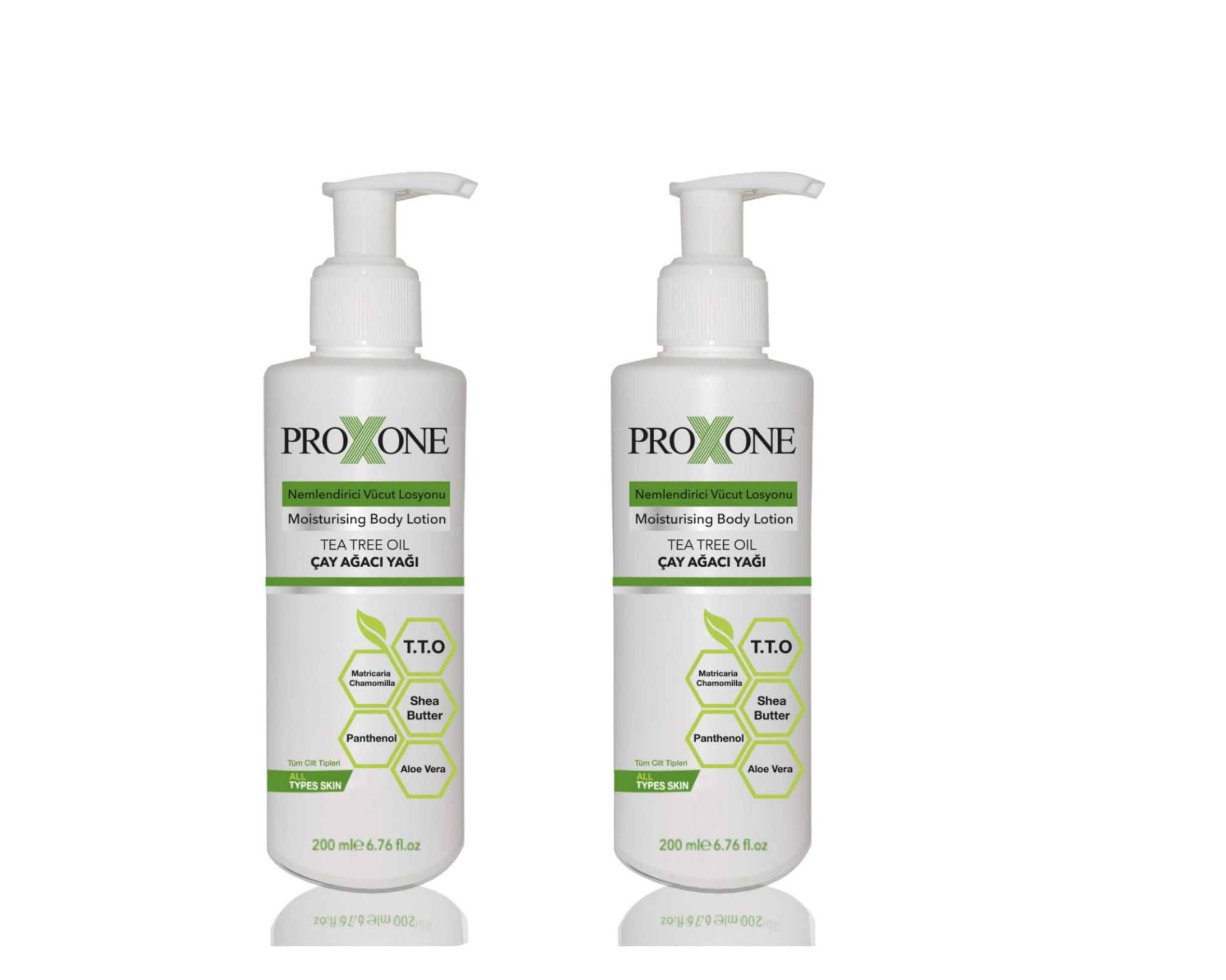 PROXONE NEMLENDİRİCİ ÇAY AĞACI YÜZ,EL VE VÜCUT LOSYONU 200 ML+200 ML